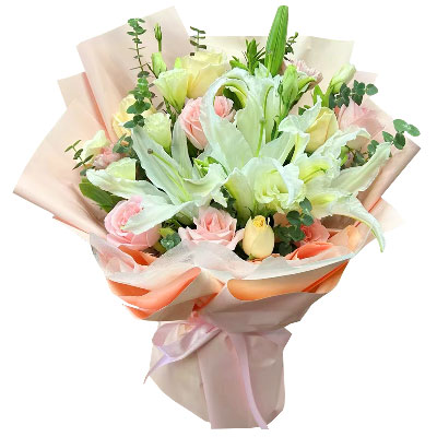新余10朵玫瑰百合混搭，爱是难忘时刻